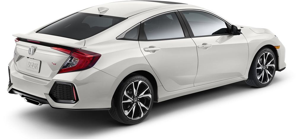 2017 Honda Civic Si Sedan Rear Angle - Civic Si Sedan 2017 Clipart (1800x500), Png Download