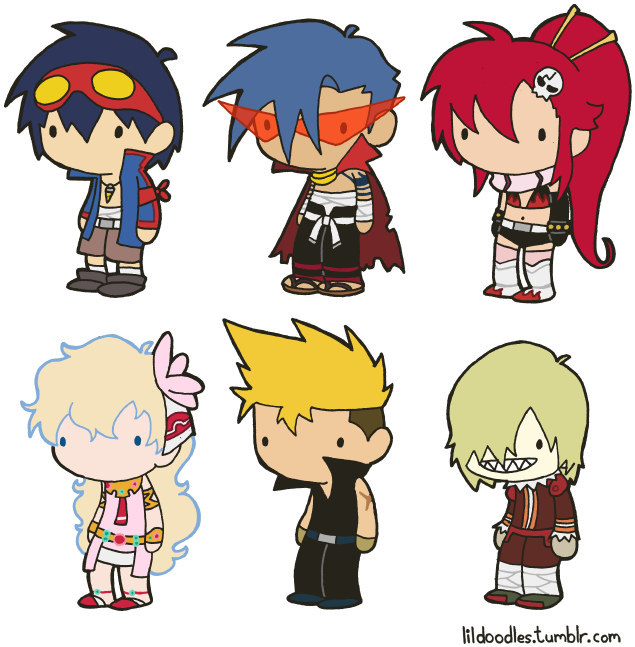 Lil' Gurren Lagann - Gurren Lagann Stickers Clipart (650x690), Png Download