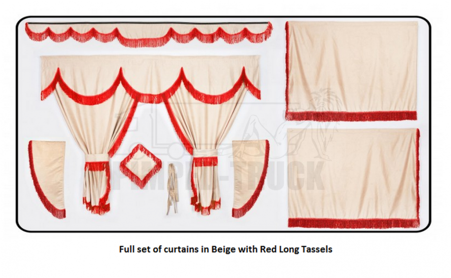 Curtains Truck Beige Red Clipart (900x900), Png Download