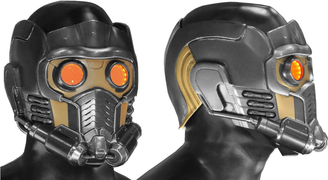 Guardians Of The Galaxy, Star-lord, Peter Quill Costume - Star Lord Helmet Prop Clipart (1086x618), Png Download