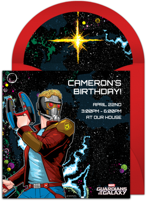 Gotg Star-lord Classic Online Invitation - Star Lord Invitations Clipart (650x650), Png Download