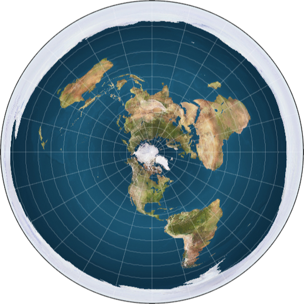 #95 Flat Earth - Flat Earth Map Clipart (600x600), Png Download