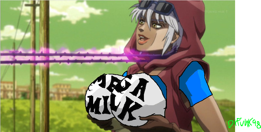 Milk Cartoon Anime Mangaka - Jojo's Bizarre Adventure Mega Milk Clipart (1006x453), Png Download