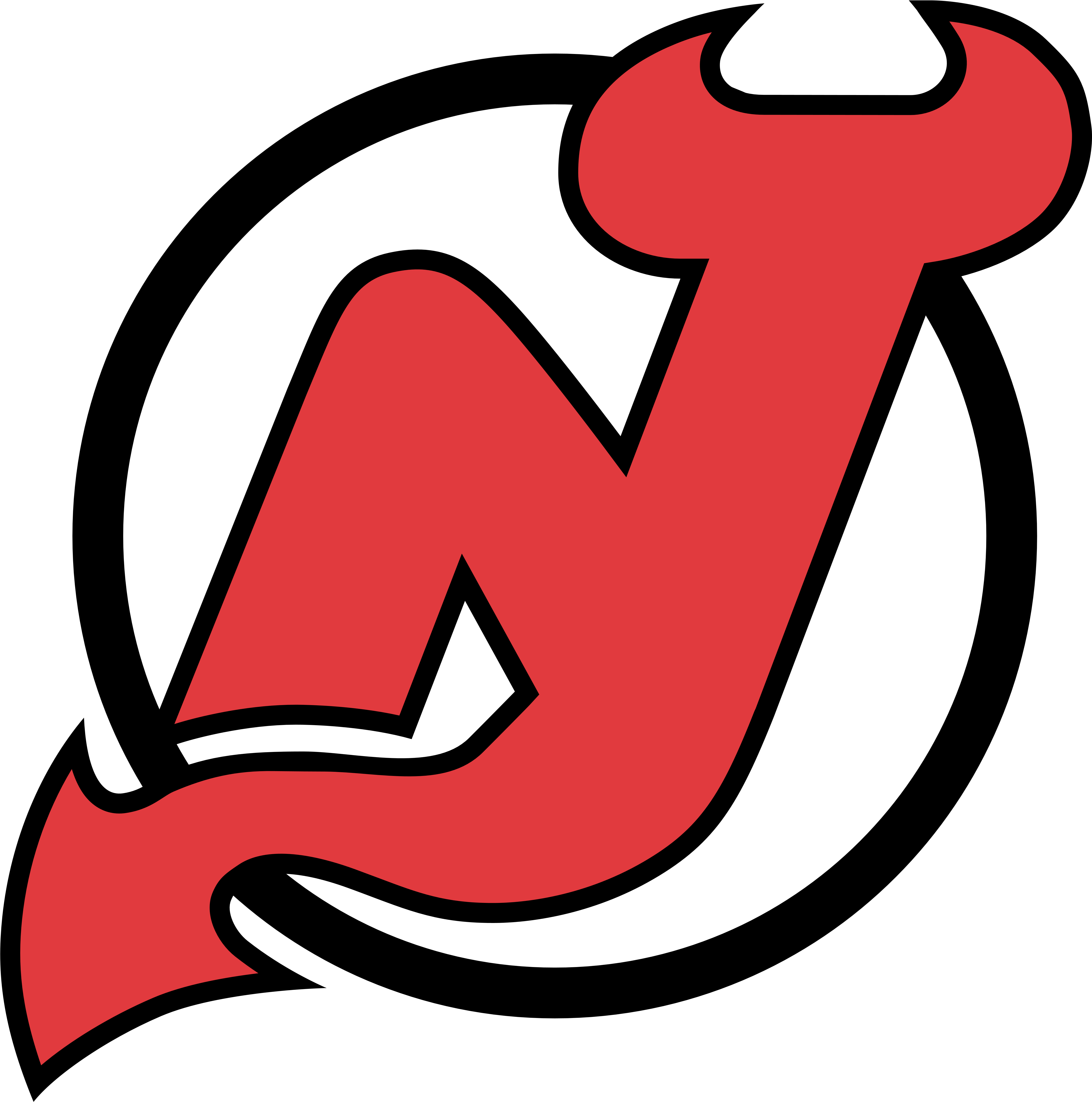 Nj Devils Logo - New Jersey Devils Logo Svg Clipart (1000x1006), Png Download