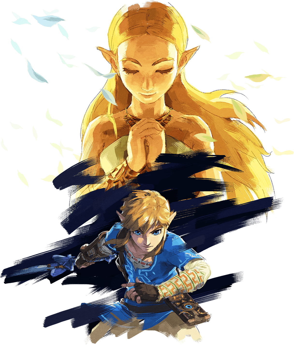 Breath Of The Wild Review - Zelda Et Link Breath Of The Wild Clipart (1216x1428), Png Download