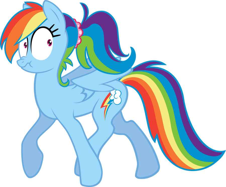 Pony Rainbow Dash Mammal Vertebrate Horse Like Mammal - Mlp Rainbow Dash Ponytail Clipart (900x742), Png Download