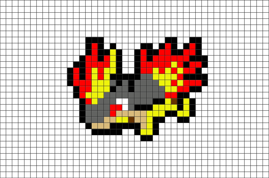 2 Download The Template - Pixel Art Pokemon Cyndaquil Clipart (880x581), Png Download