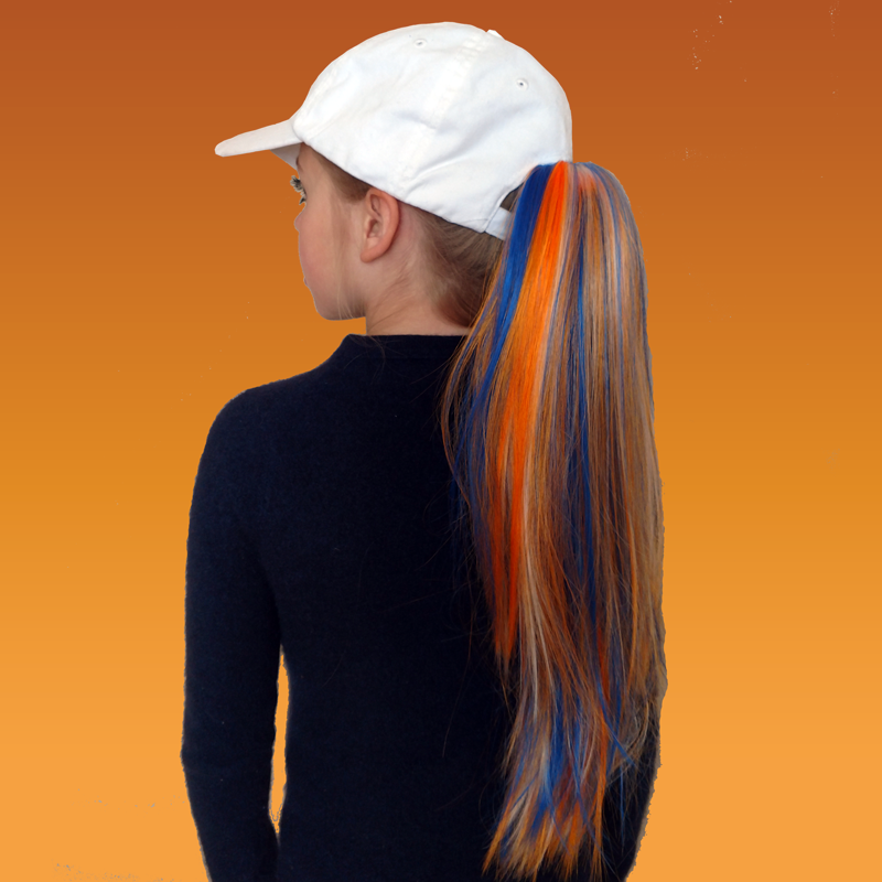 Spirit Ponytail- Blue, Orange, White - Girl Clipart (800x800), Png Download
