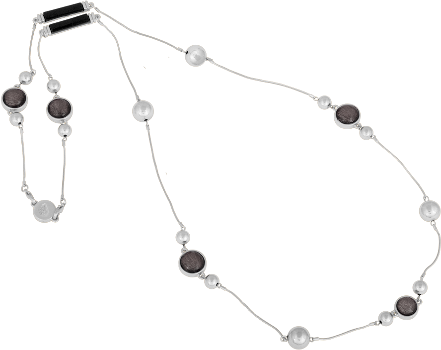 Ioaku Moon Iconic Silver Sparkle Grey - Necklace Clipart (1000x880), Png Download
