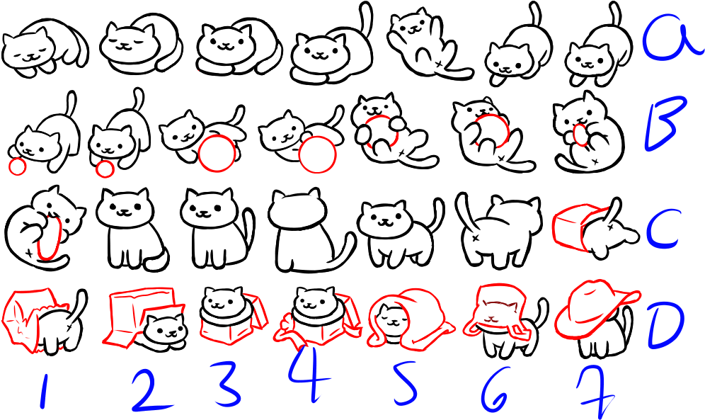 Eiqjslb - Neko Atsume Cat Drawing Clipart (1010x620), Png Download