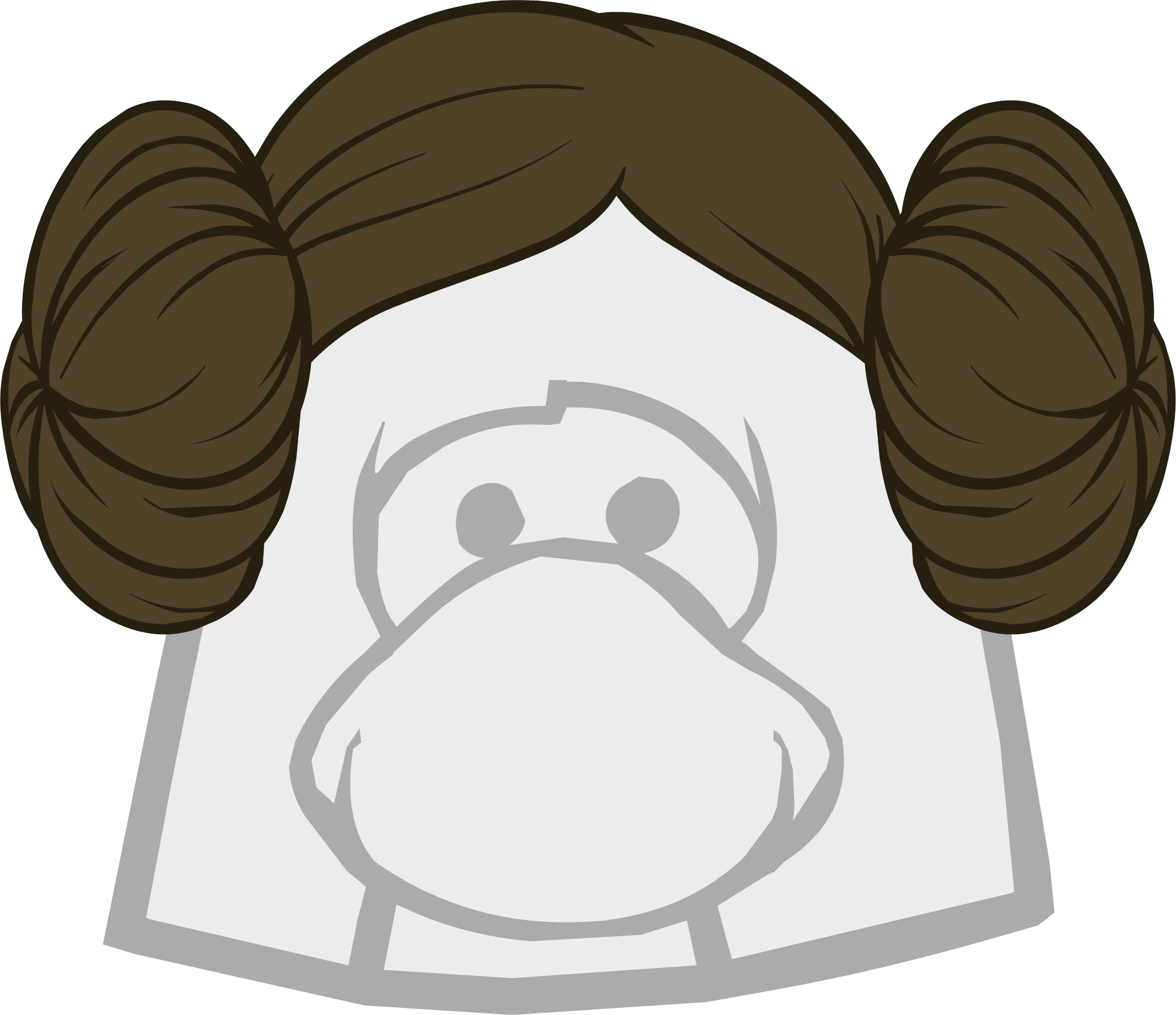 Star Wars Princess Leia Clipart - Club Penguin Red Wig - Png Download (2134x1842), Png Download