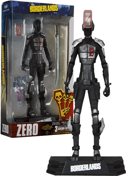 Zer0 7” Mcfarlane Toys Figure - Borderlands Figures Clipart (600x600), Png Download
