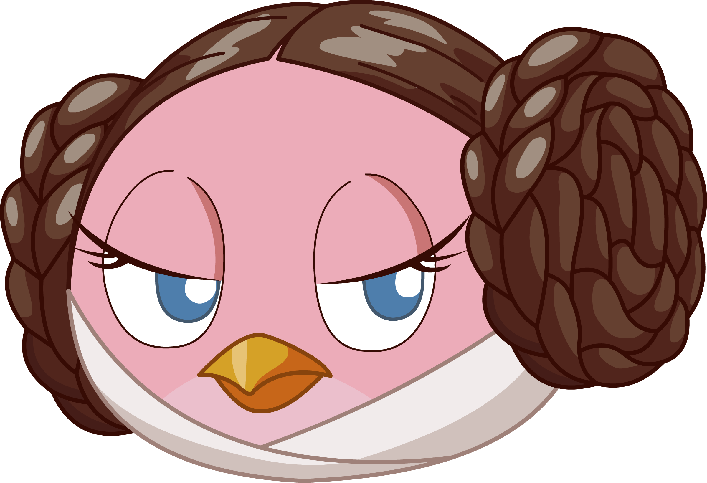 Princess Leia Star Wars Clipart - Leia Angry Birds Star Wars - Png Download (2400x1640), Png Download