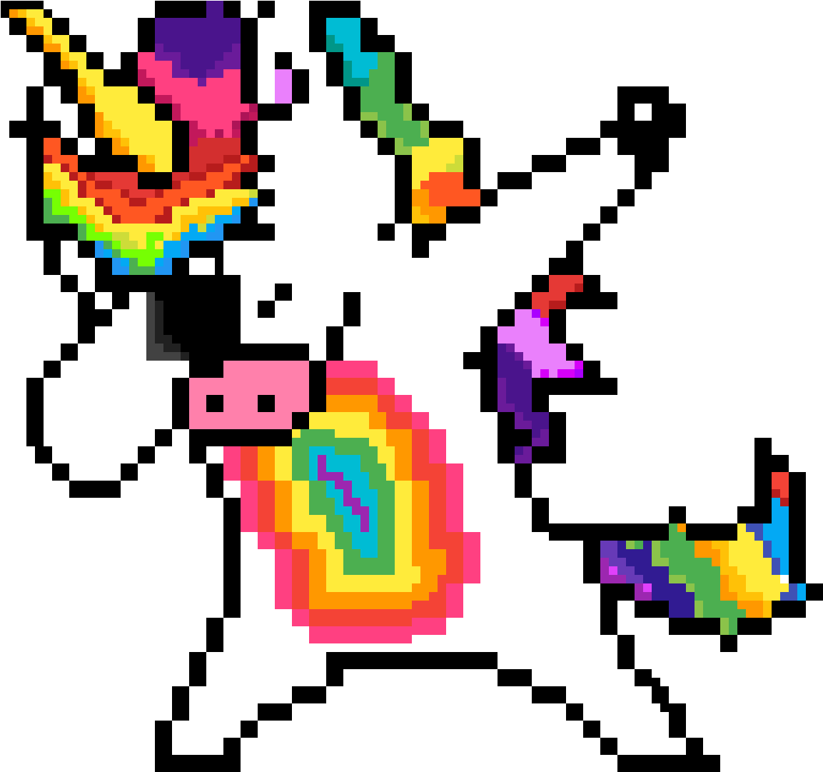 Pixel Art A Imprimer , Png Download - Cute Pixel Art Unicorn Clipart (1153x1081), Png Download