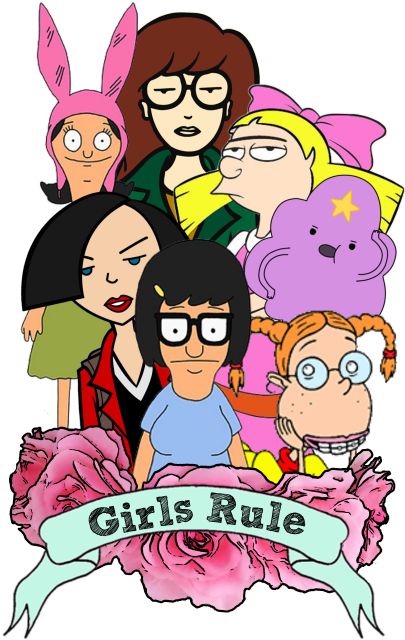 Adventure Time Girls Daria Hey Arnold Girls Rule Jane - Women Supporting Women Png Clipart (500x667), Png Download