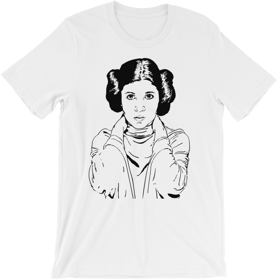 Princess Leia Portrait T-shirt - Sketch Clipart (1000x1000), Png Download