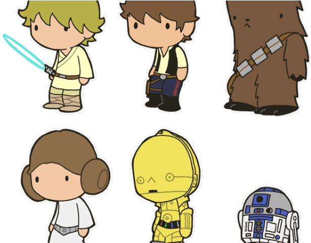 Luke Skywalker Clipart Princess Leia - Dessins Kawaii Star Wars - Png Download (640x480), Png Download