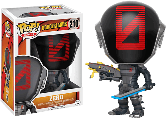 Zero Pop Vinyl Figure - Borderlands Pop Clipart (600x600), Png Download