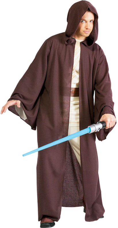Jedi Knight Robe Deluxe Adult Costume - Adult Jedi Costume Clipart (401x794), Png Download
