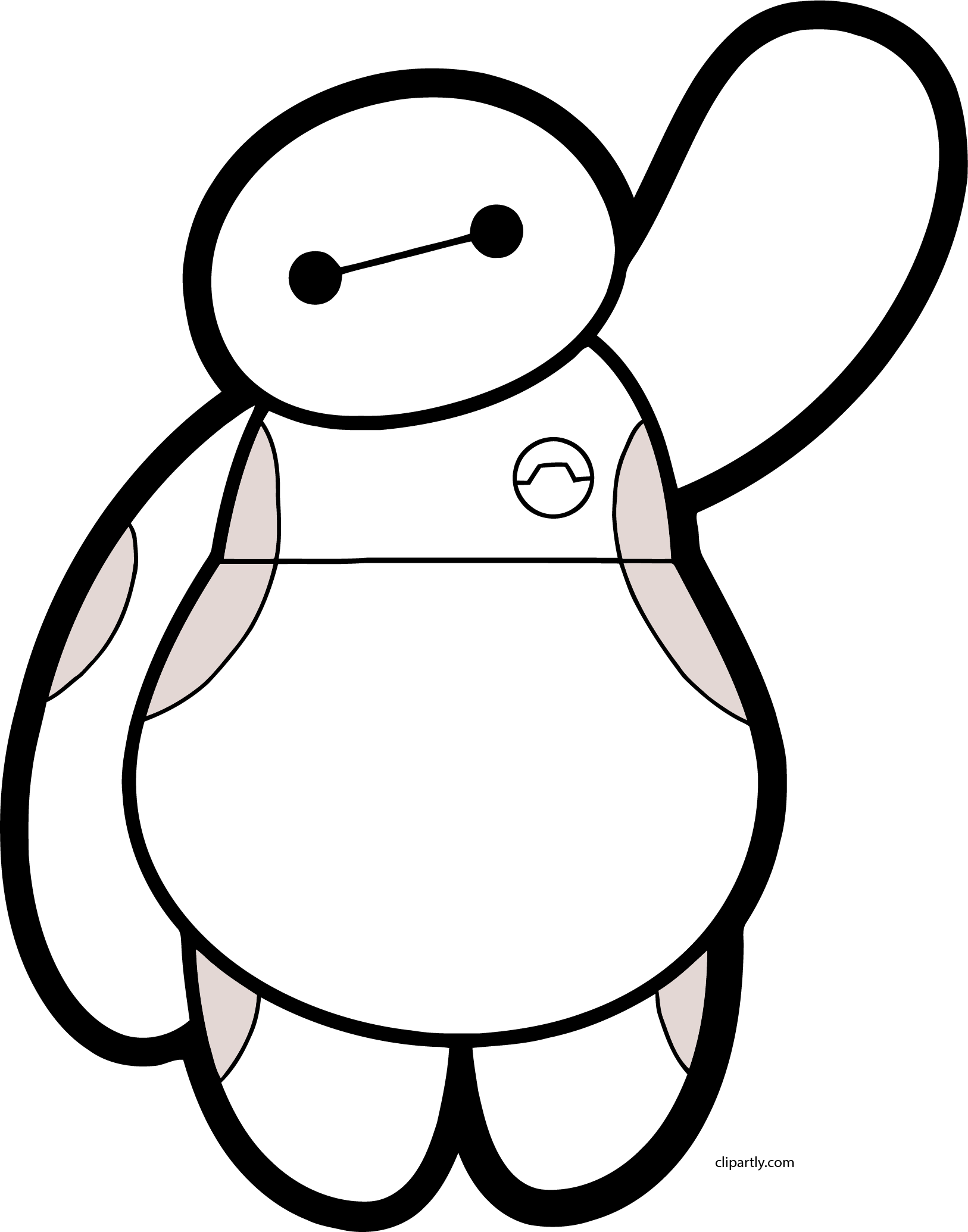 Baymax Hello Png Clipart - Baymax Waving Transparent Png (1626x2069), Png Download