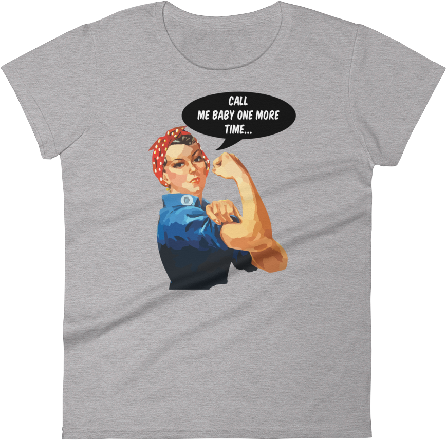 Rosie The Riveter Against Cat Calling Women's T-shirt - Girl Clipart (1000x1000), Png Download