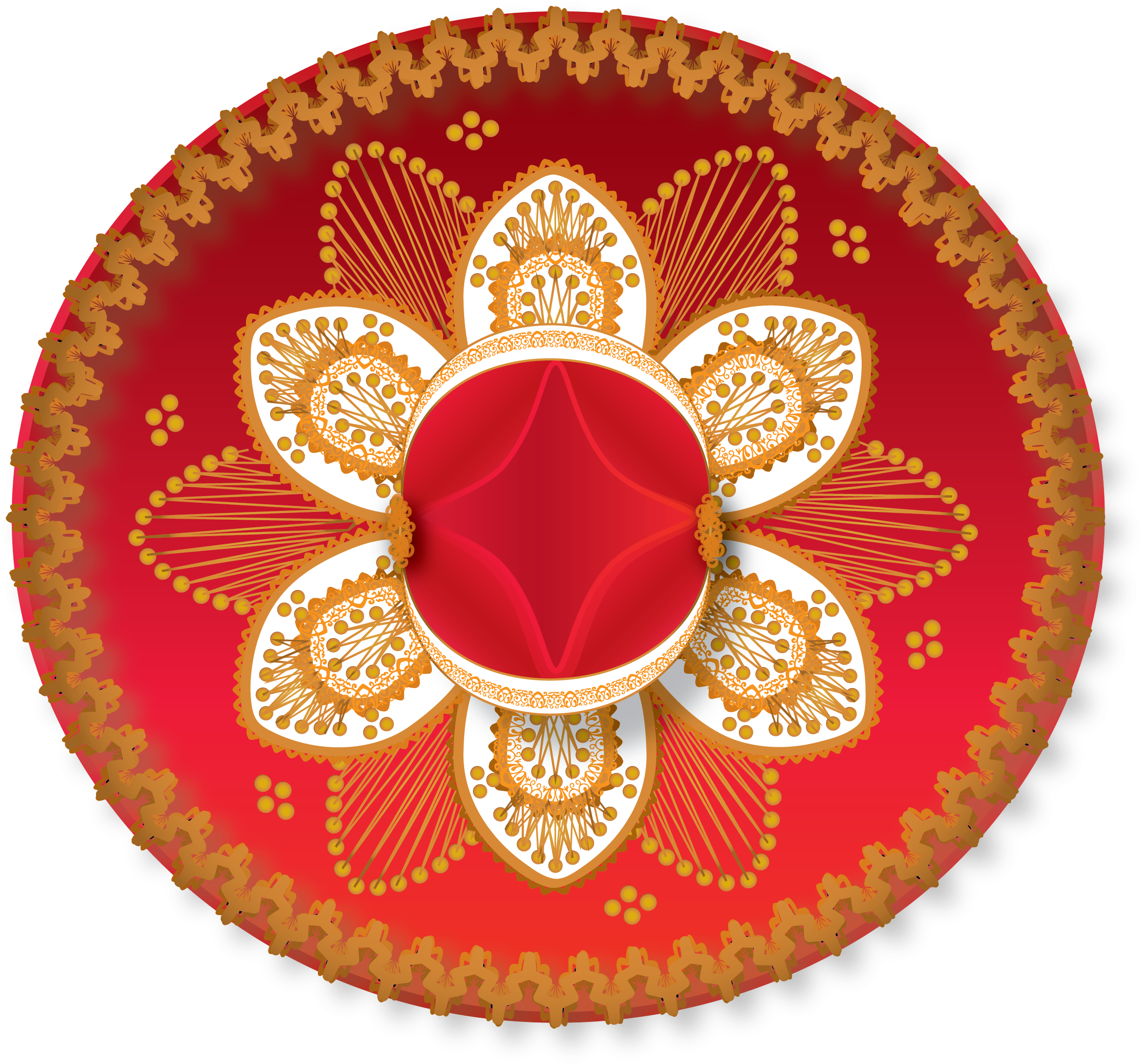 Flower Orange Flower Yellow Hat Pink - Circle Clipart (7050x3583), Png Download