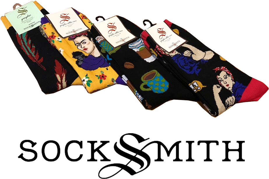 Feathers, Frida Kahlo, Coffee, Rosie The Riveter Call - Socksmith Logo Clipart (1150x800), Png Download