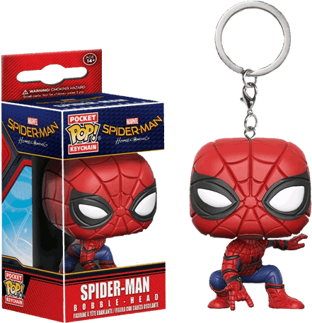 Marvel - Spider Man - Homecoming - Spider Man Pop Keychain - Funko Pop Keychain Spiderman Clipart (600x600), Png Download