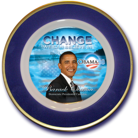 Barack Obama Candidate Plate - Barack Obama Clipart (600x720), Png Download
