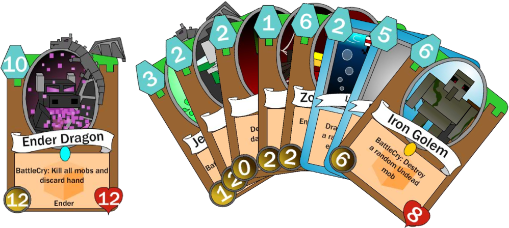 Ideal Cards - Minecraft Hearthstone Clipart (1024x479), Png Download