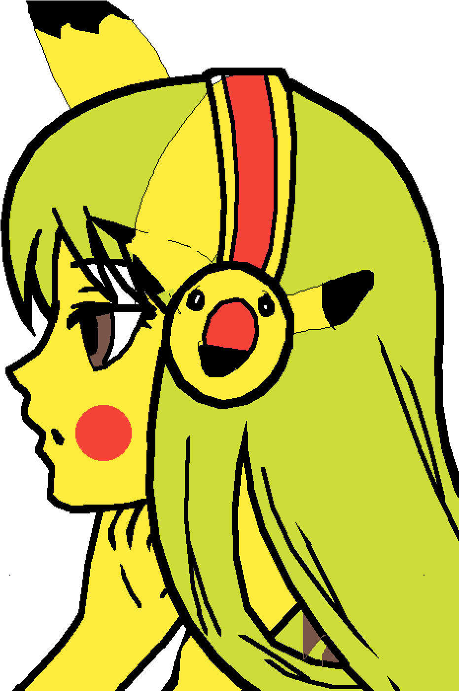 Pichu - Anime Tirl Eye Drawing Clipart (1000x1400), Png Download