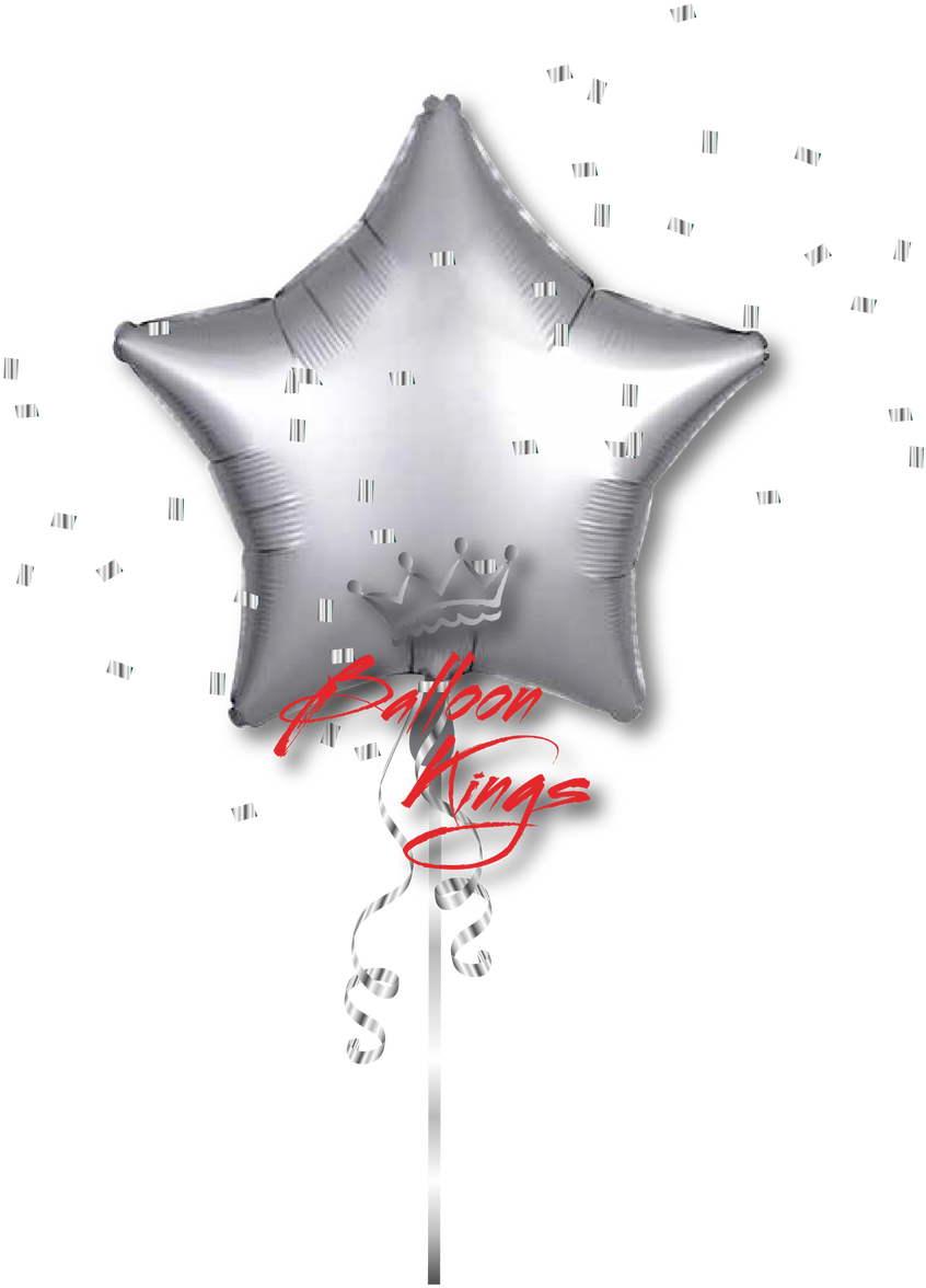 Satin Luxe Platinum Star - Balloon Clipart (1068x1280), Png Download