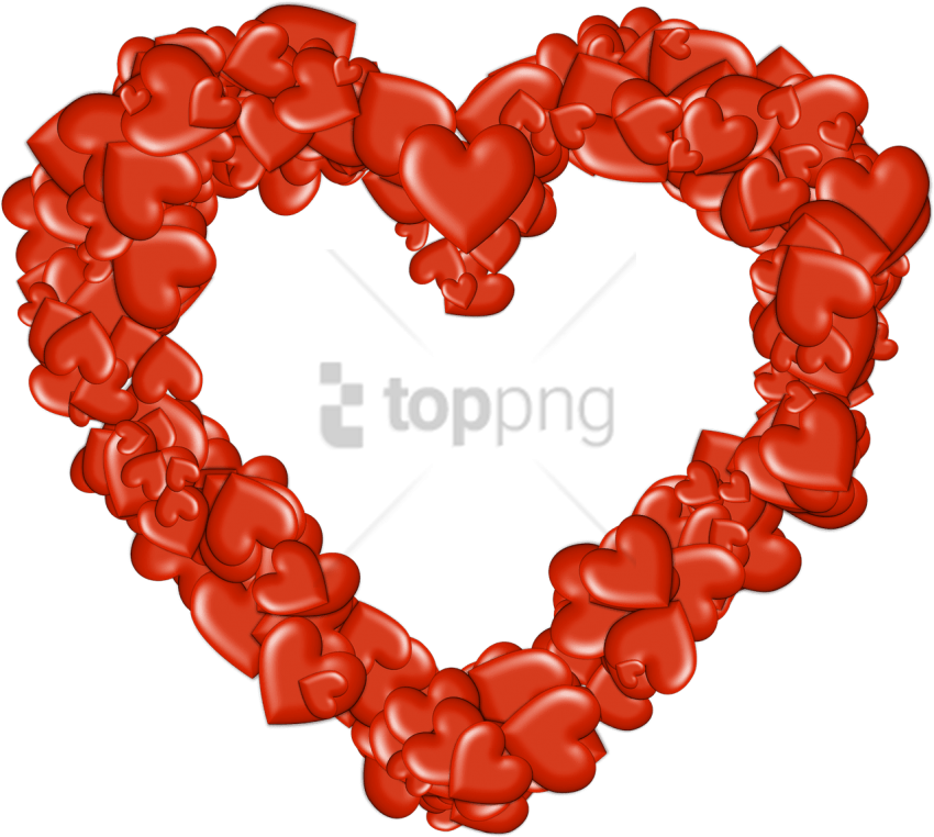 Free Png Download Heart Made Of Hearts Png Images Background - Heart Outlined Transparent Clipart (850x762), Png Download