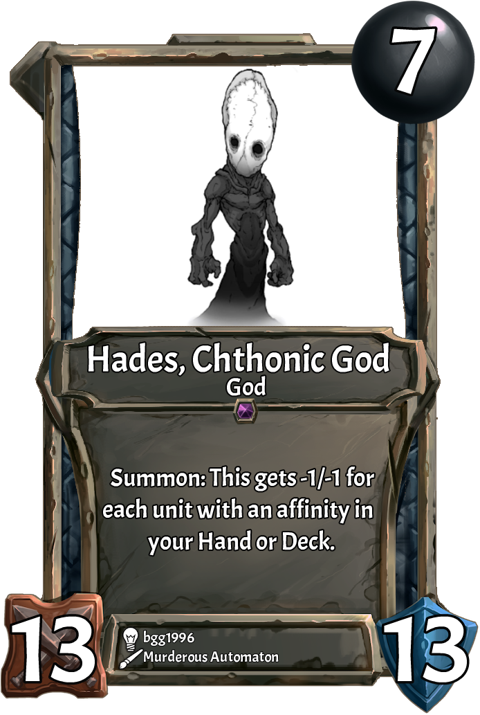 [card] Hades, Chthonic - Collective Community Card Game Clipart (700x1041), Png Download