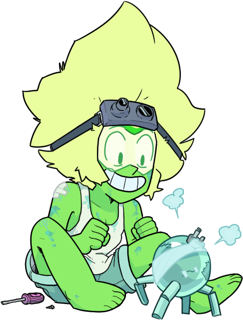 Green Fictional Character Cartoon Clip Art Leaf Organism - Steven Universe Peridot Memes - Png Download (602x699), Png Download