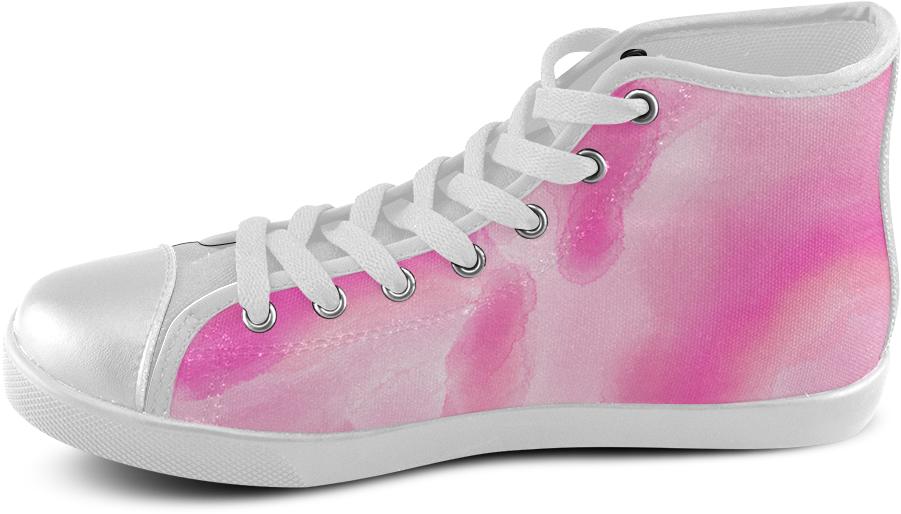 Pink Watercolor Abstract Art Women's High Top Canvas - G Eazy Custom Shoes Clipart (1000x1000), Png Download