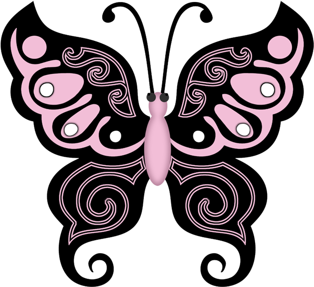 Playboy Bunny Collection Insect Clipart, Butterfly - Butterfly Border Design For Project - Png Download (629x575), Png Download