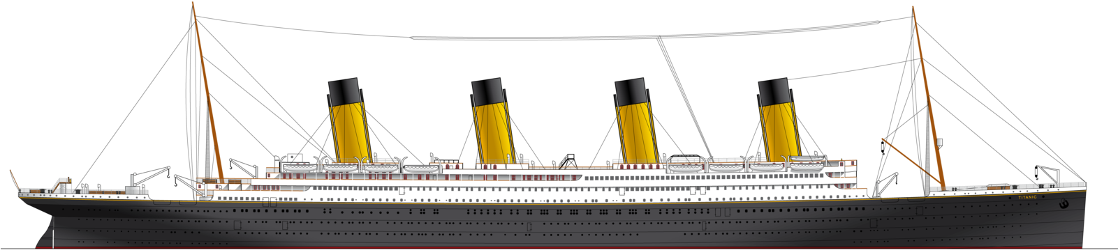 Rms Titanic Water Line Clipart (1600x459), Png Download