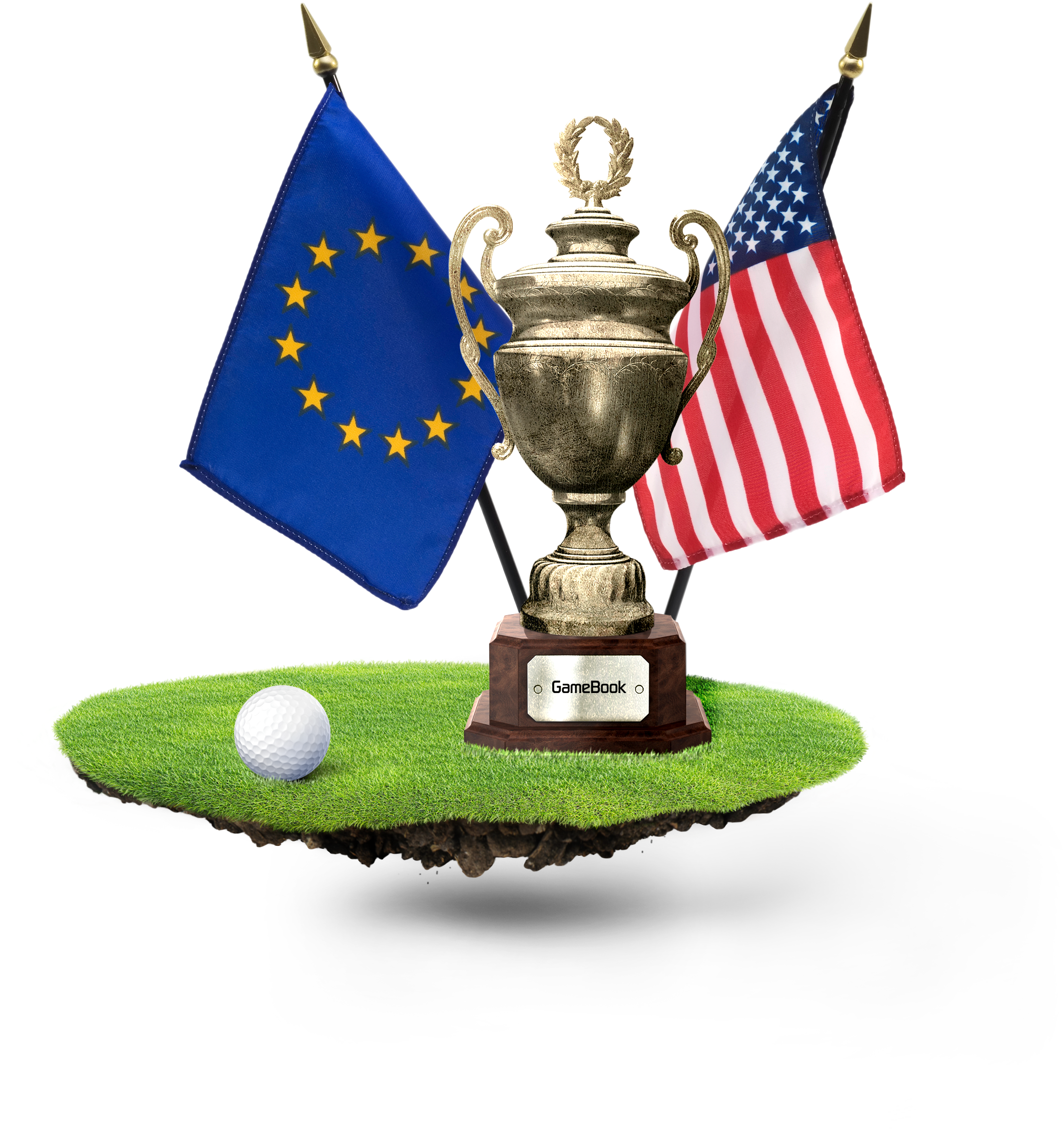 Gb Cup Trophy Flags - Us And Eu Flag Clipart (2480x3508), Png Download