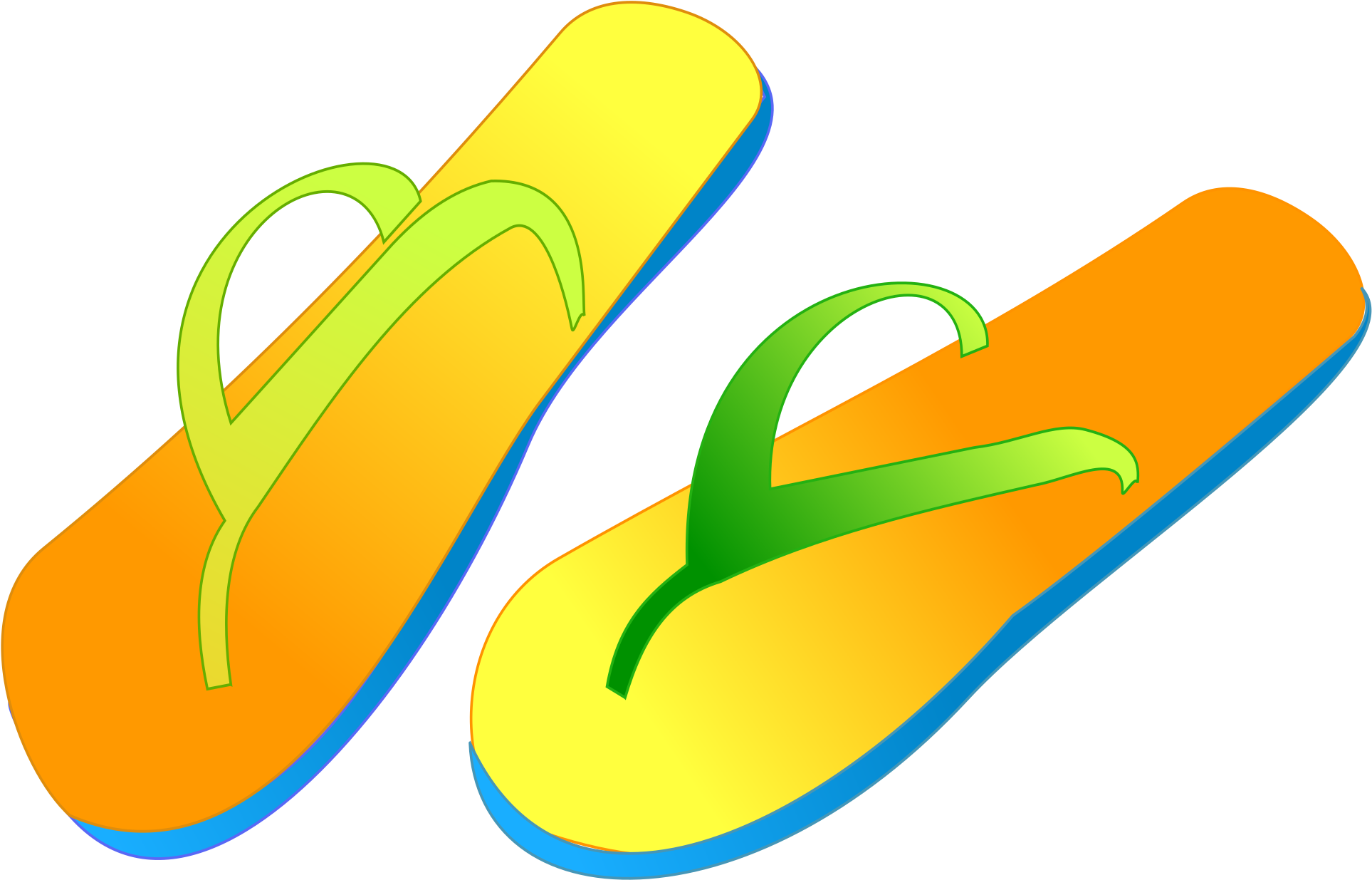 Flip Flops Clipart Yellow Slipper - Clip Arts Slippers - Png Download (2400x1800), Png Download