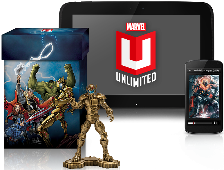 Marvel Legends Gold Ultron Figure With Marvel Unlimited - Marvel Comics Unlimited Clipart (772x587), Png Download