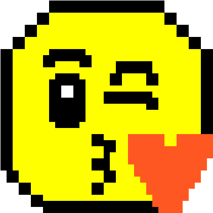 Kiss Emoji - Pixel Art Cute Ghost Clipart (1200x1200), Png Download