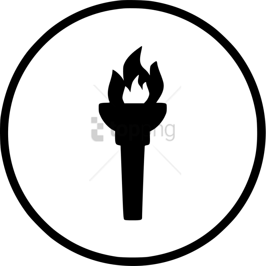 Free Png Black Olympic Fire Png Image With Transparent - Torch Fire Icon Png Clipart (850x850), Png Download