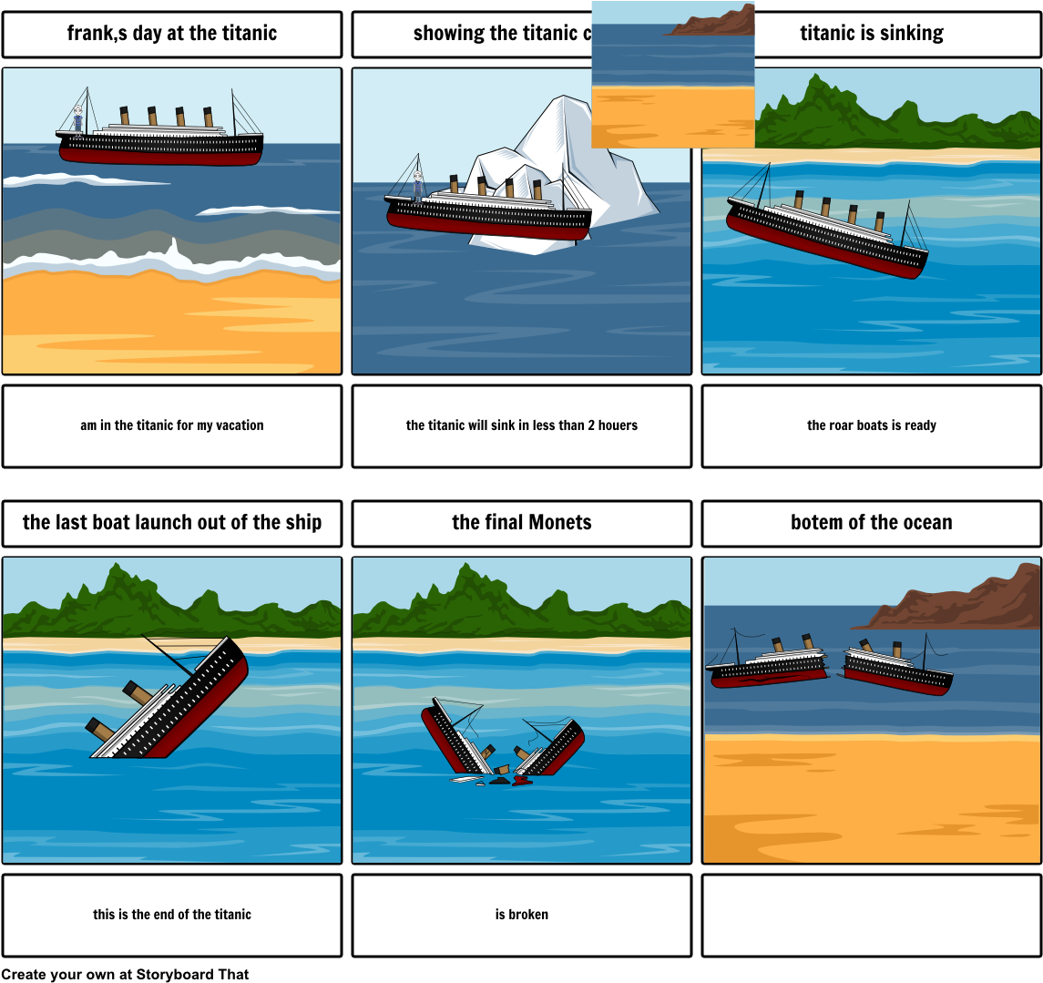 Titanic - Titanic Sinking Storyboard Clipart (1164x1086), Png Download