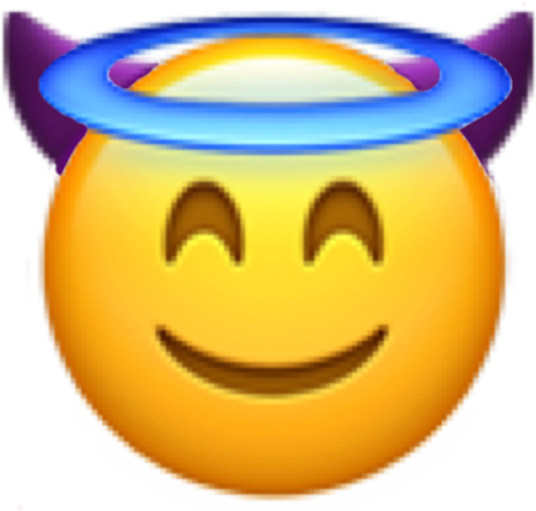 #freetoedit #emoji #diablo #demonio #angel #sonrisa - Emoji Diablo Y Angel Clipart (1024x1024), Png Download