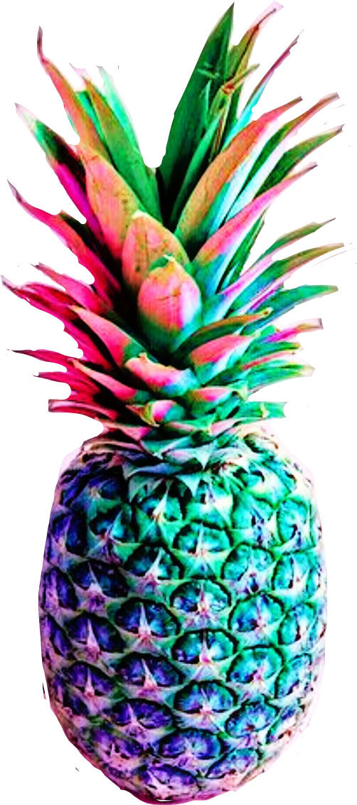 502 X 1132 4 - Colorful Pineapple With Pink Background Clipart (502x1132), Png Download