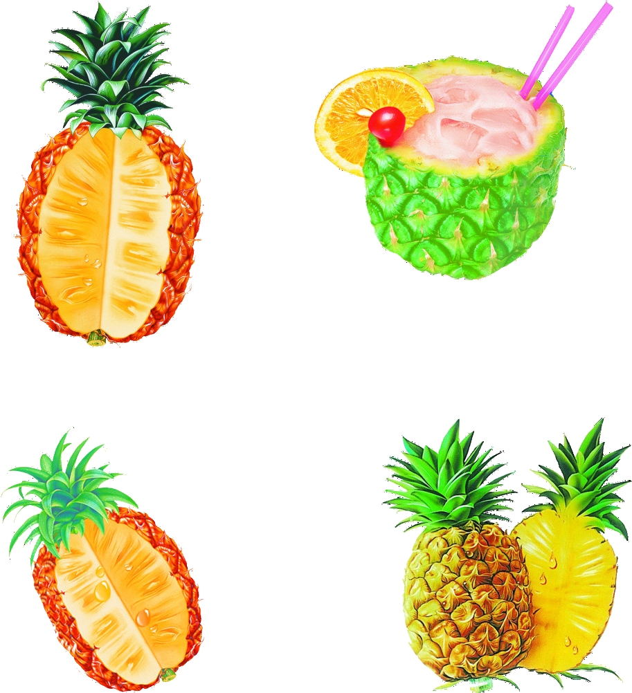 Pineapple Clipart Tropical - Boluo - Png Download (1368x1237), Png Download