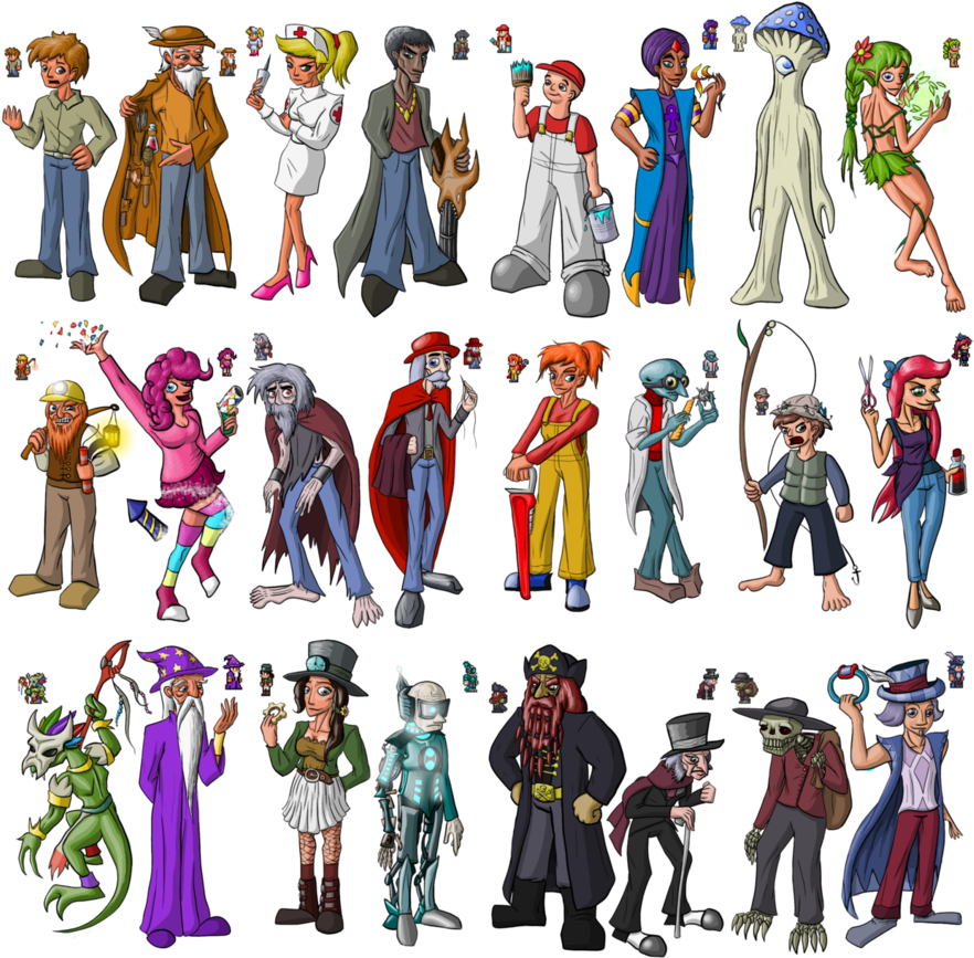 909 X 878 5 - Terraria Npcs In Real Life Clipart (909x878), Png Download