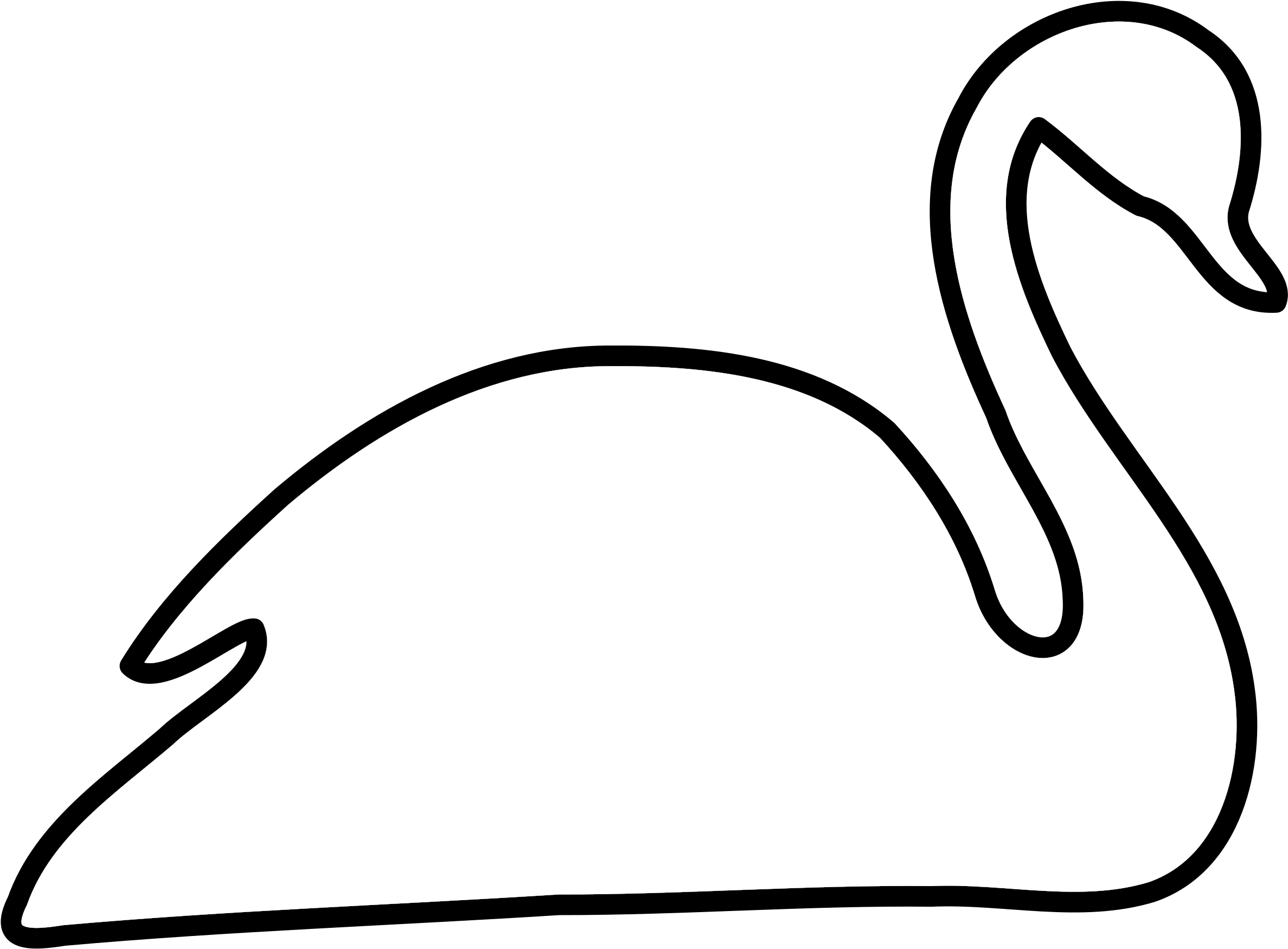 Swan Clipart - Silhouette White On Black - Png Download (2500x1875), Png Download