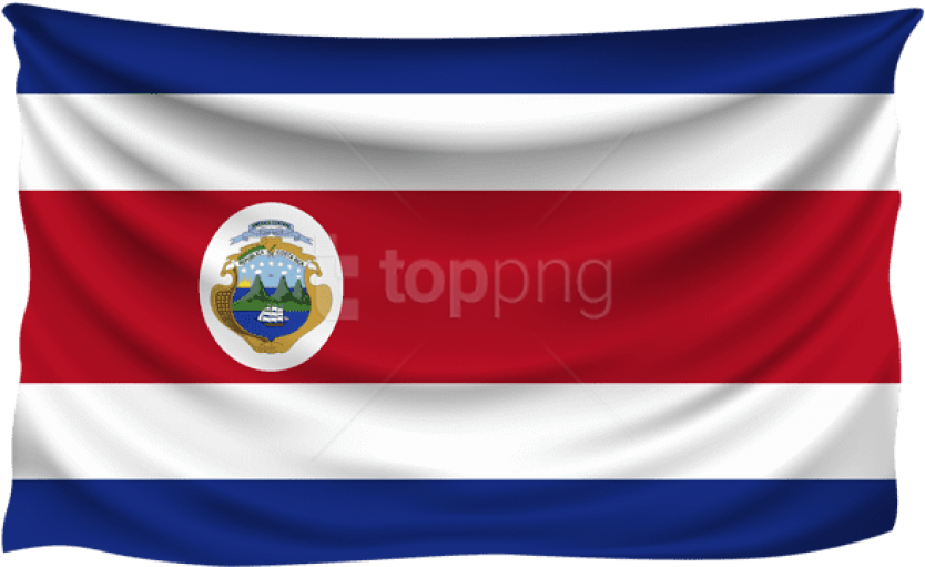Free Png Download Costa Rica Wrinkled Flag Clipart - Costa Rican Flag Png Transparent Png (850x526), Png Download